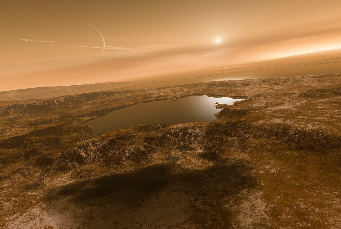 Liquid hydrocarbons on Titan,artwork