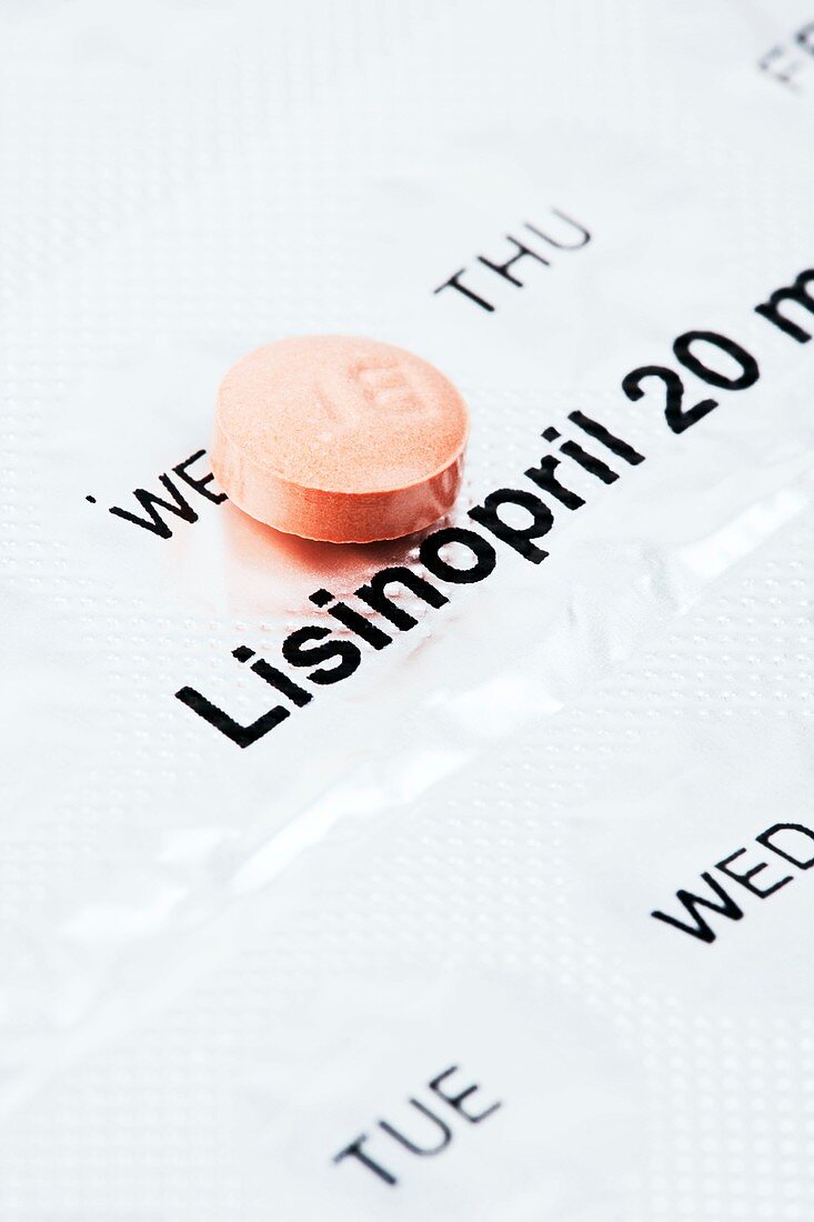Lisinopril 20mg pill on blister pack