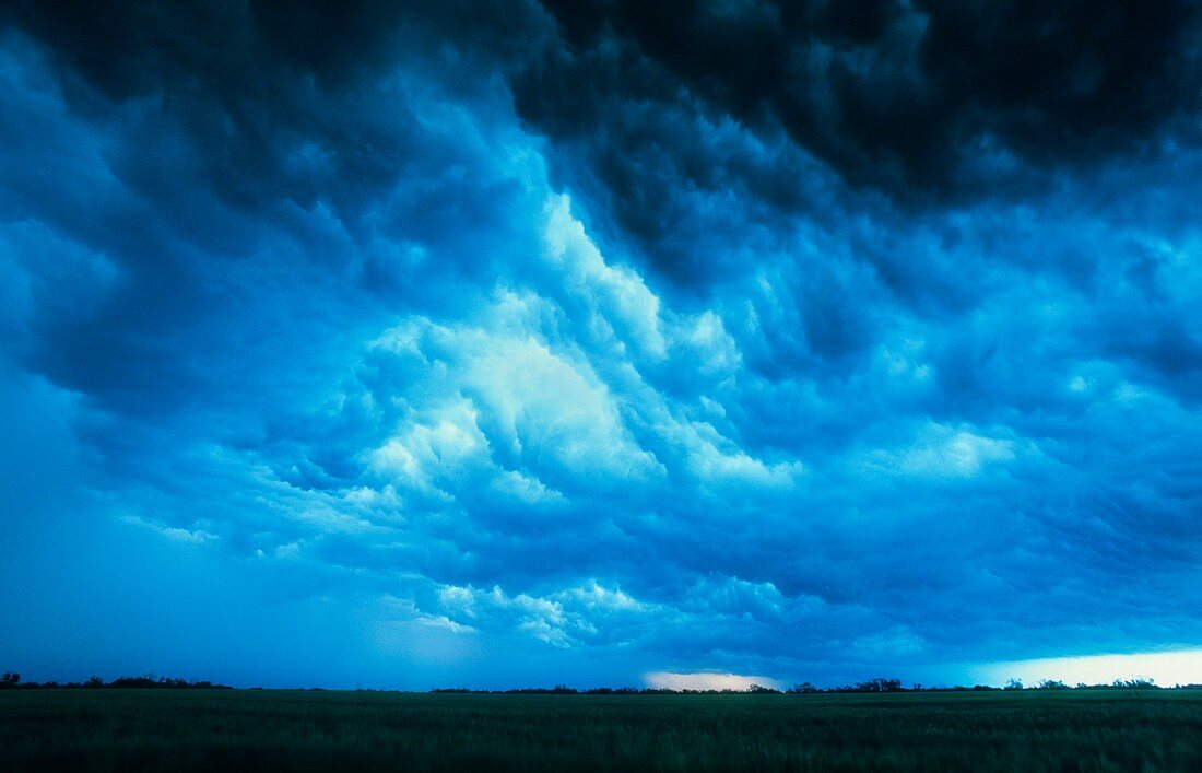 Stormy sky over fields