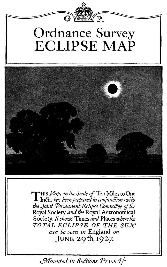 Solar eclipse map,1927
