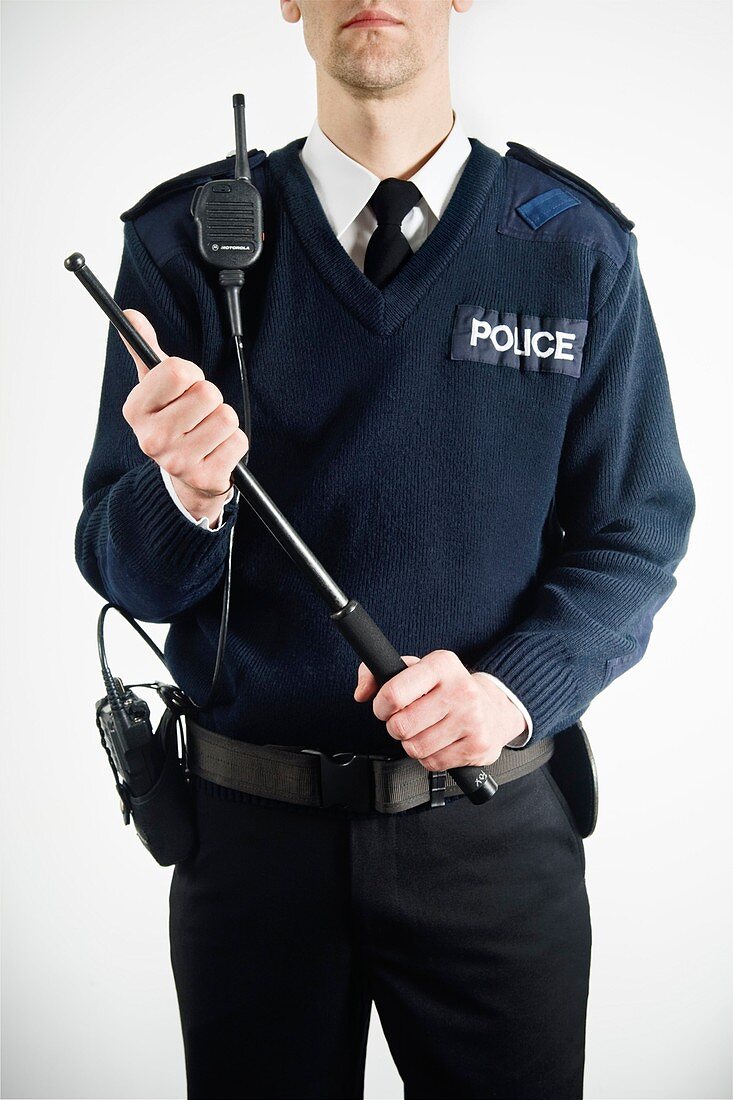 Policeman with baton