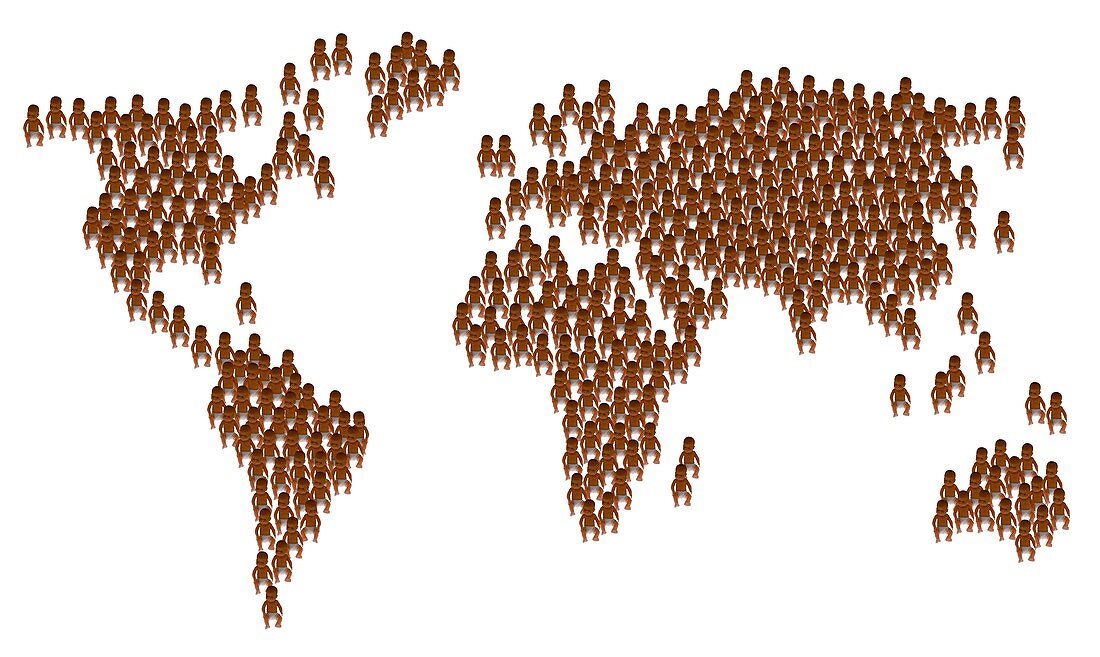 Global overpopulation,conceptual artwork