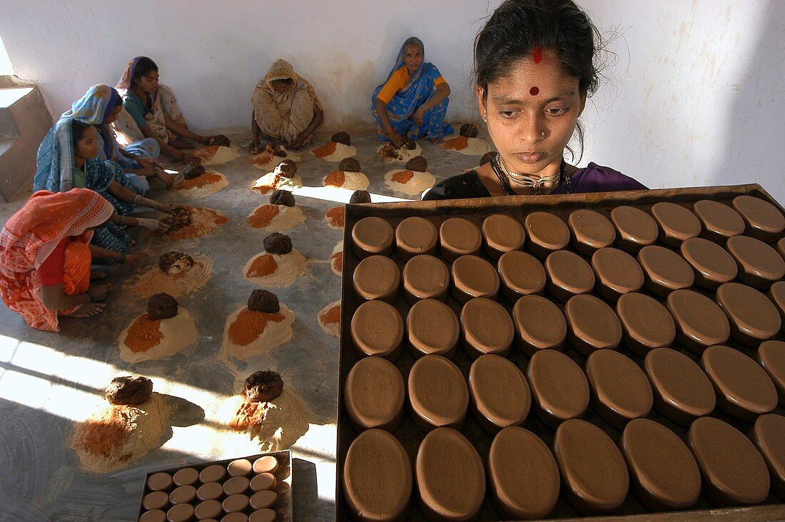 Cow dung soap production,India