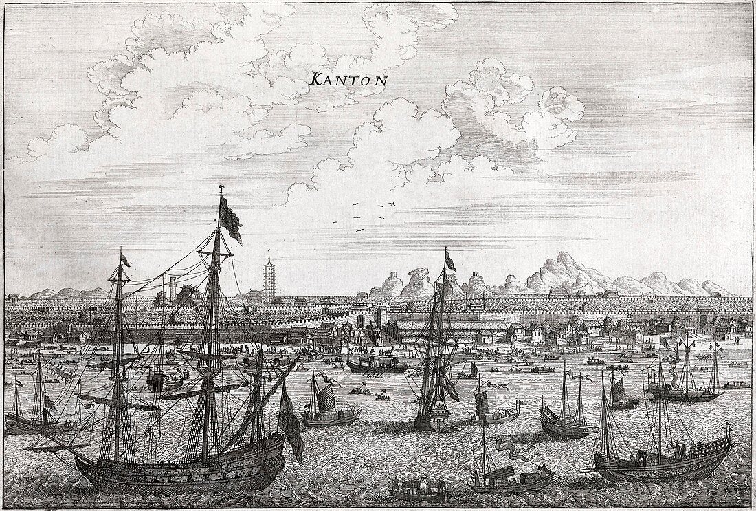 Canton Harbour,17th century artwork