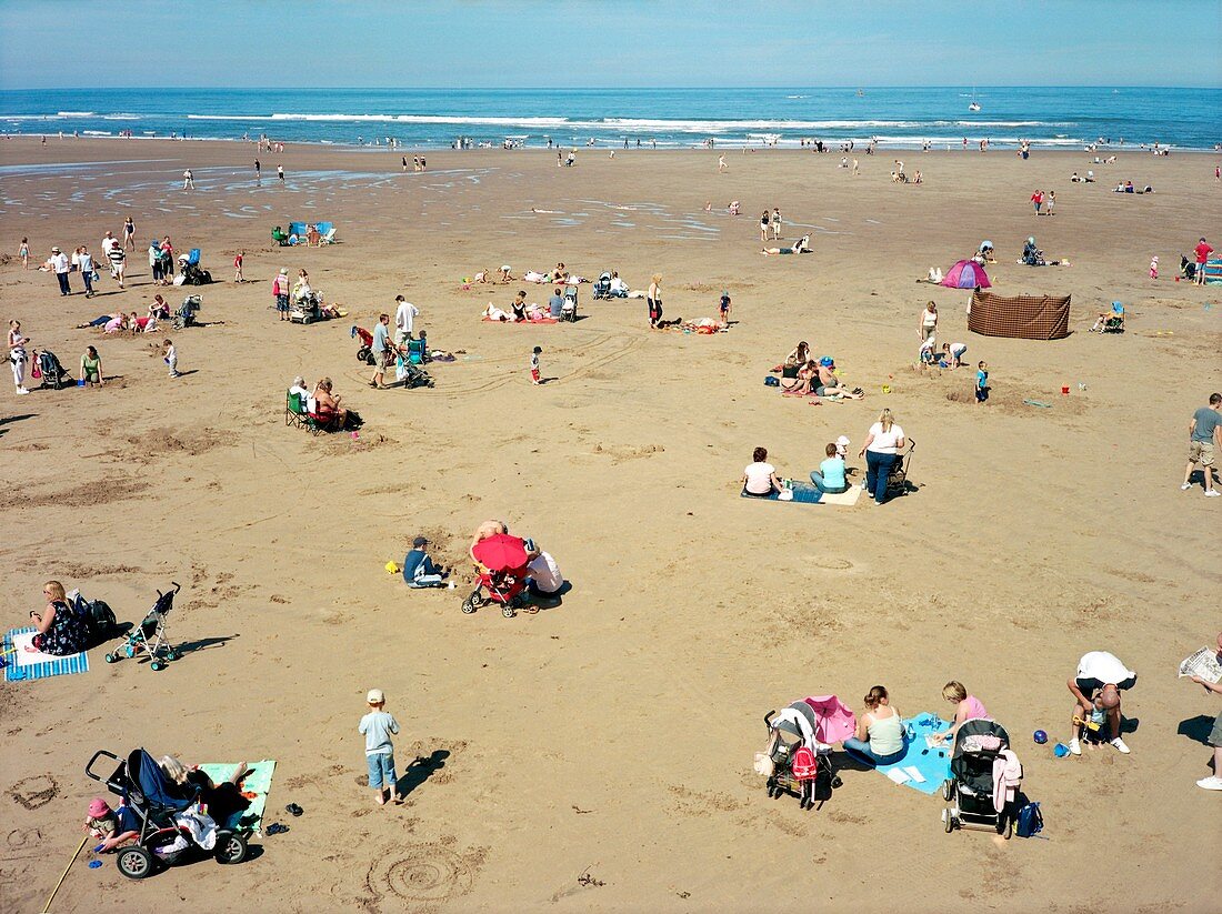 Busy beach,UK