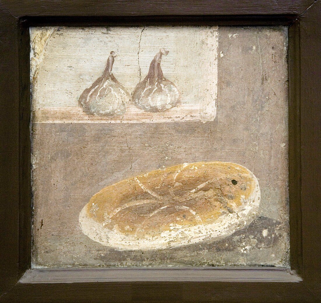Bread and figs,Roman fresco