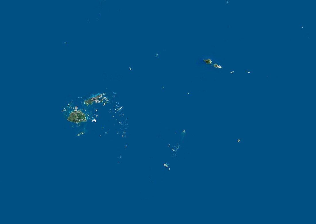Fiji,Tonga and Samoa,satellite image