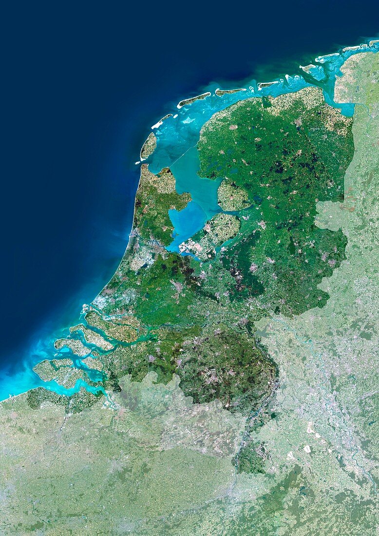 The Netherlands,satellite image