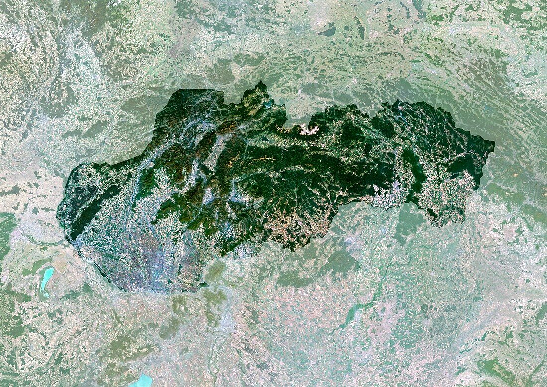 Slovakia,satellite image