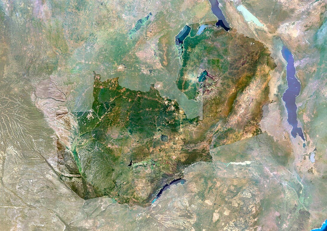 Zambia,satellite image