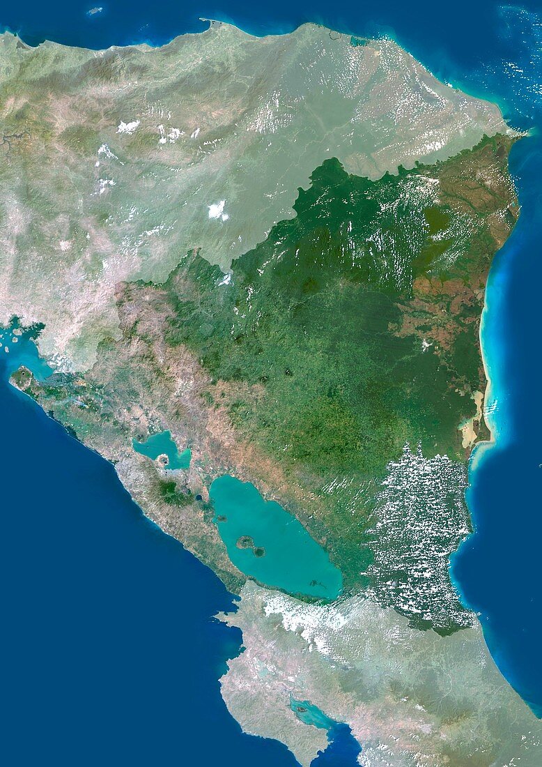 Nicaragua,satellite image