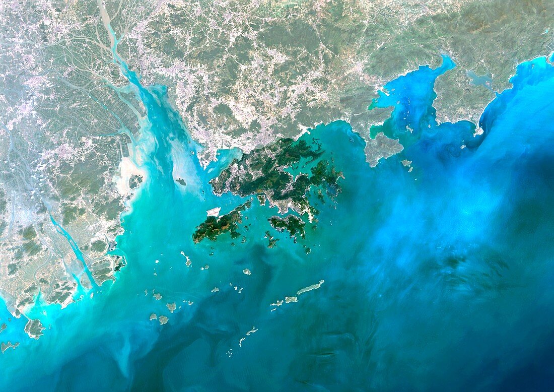 Hong Kong and Macao,satellite image