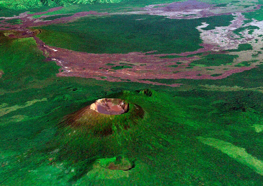 Mount Nyiragongo,3D satellite image