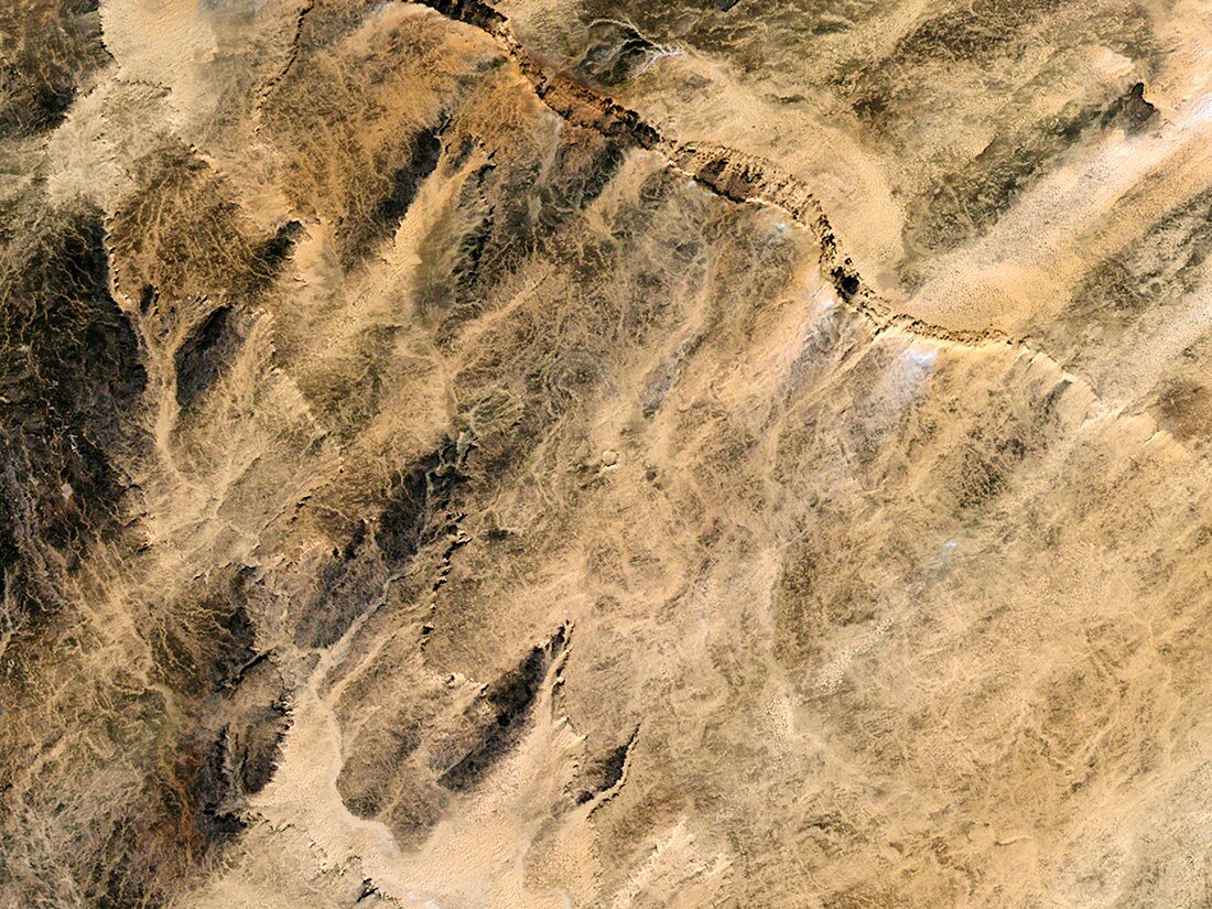 Aouelloul crater,satellite image
