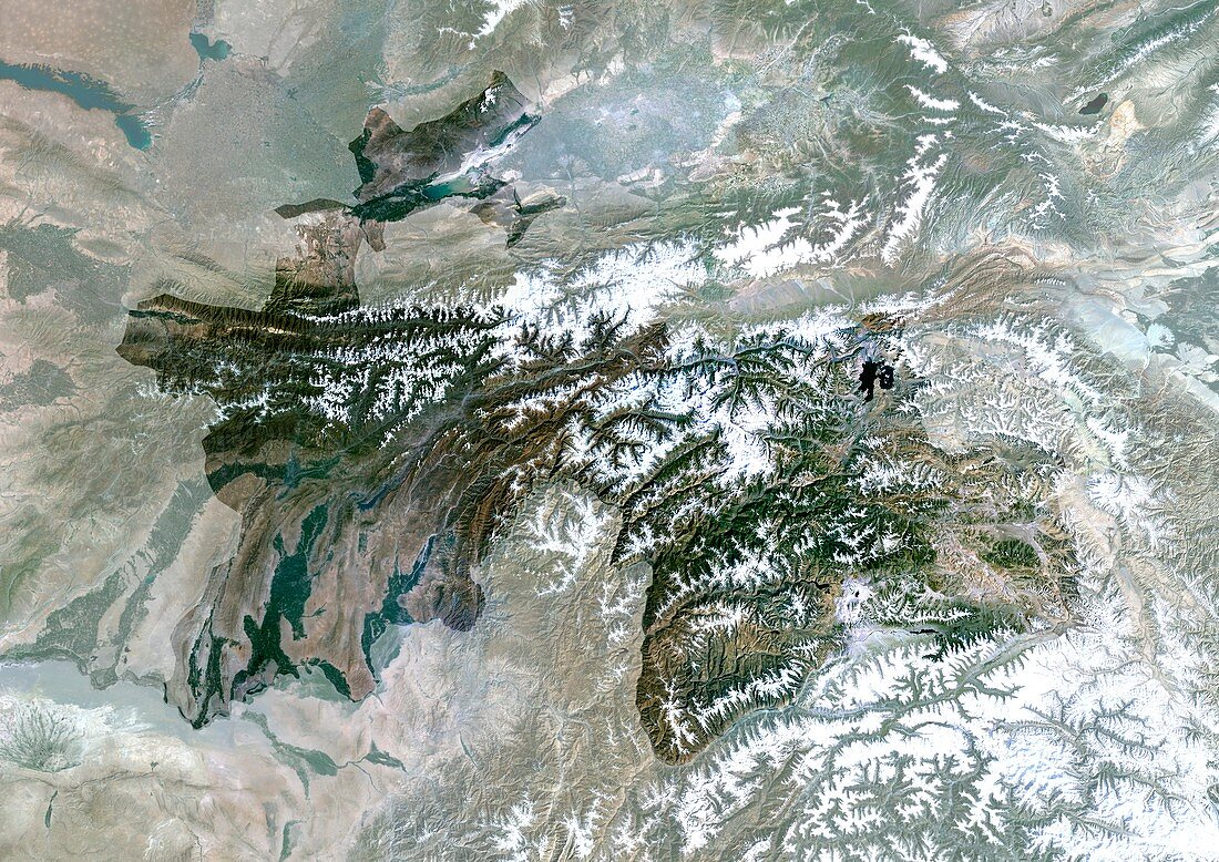 Tajikistan,satellite image