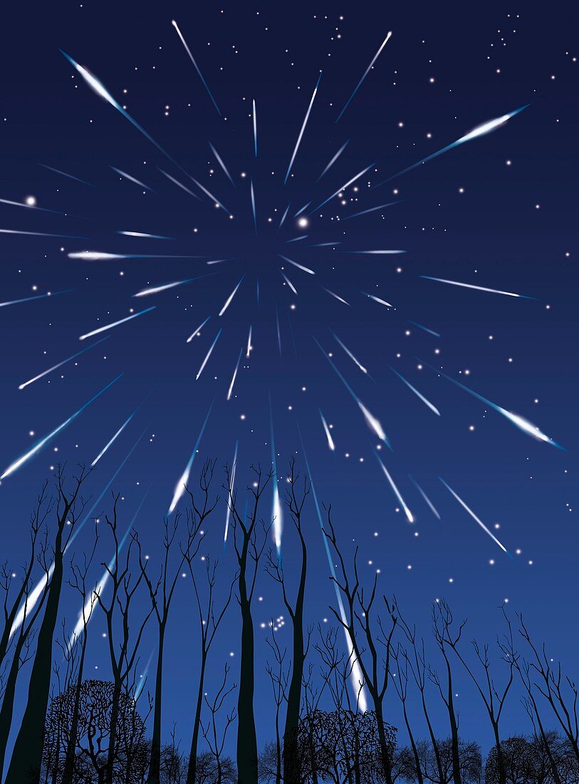 Perseids meteor shower,artwork