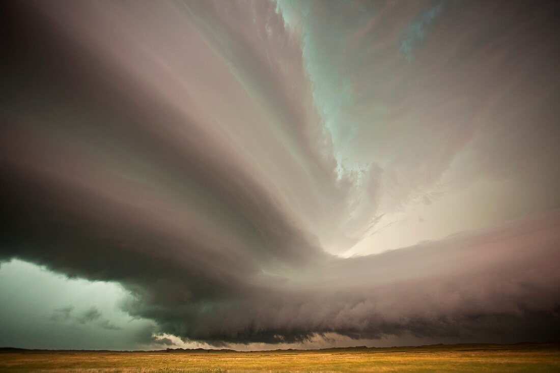 Supercell thunderstorm over fields,USA
