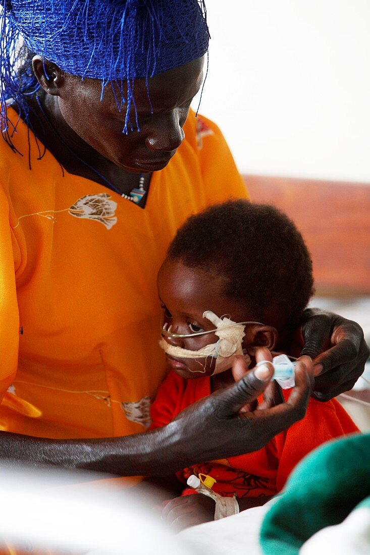 Child patient and mother,Uganda
