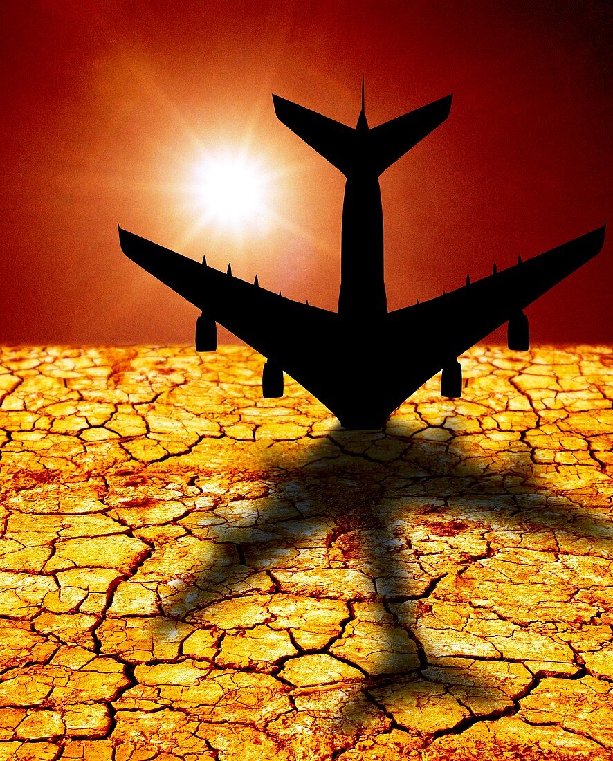 End of aeroplanes,conceptual image