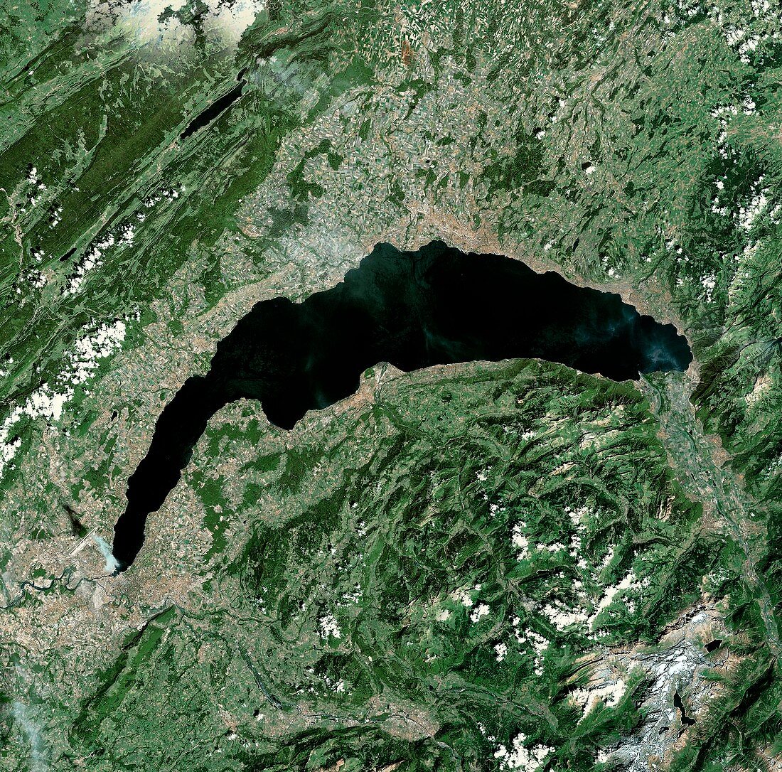 Lake Geneva,Switzerland,satellite image