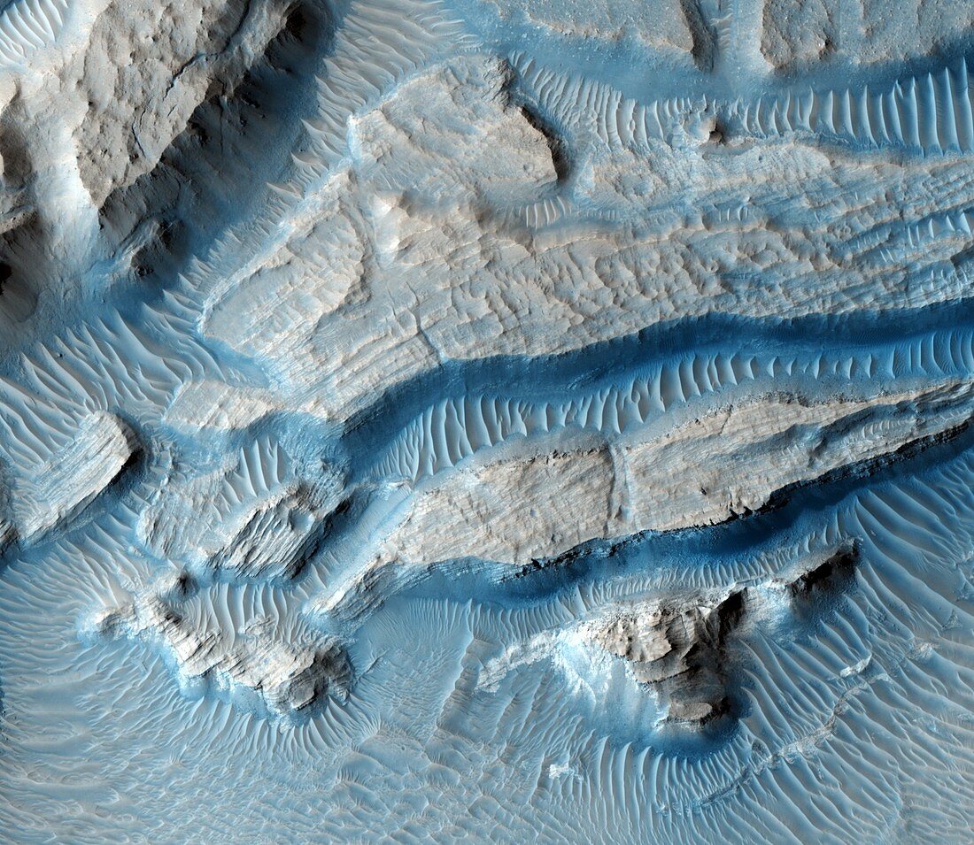 Martian crater rim,satellite image