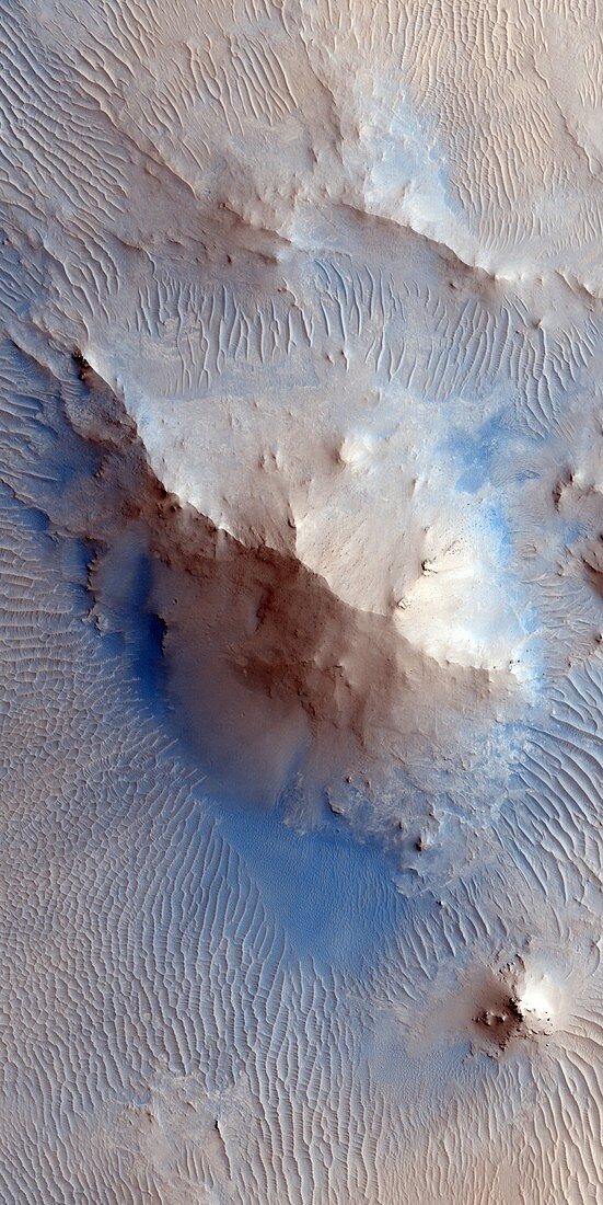 Martian crater uplift