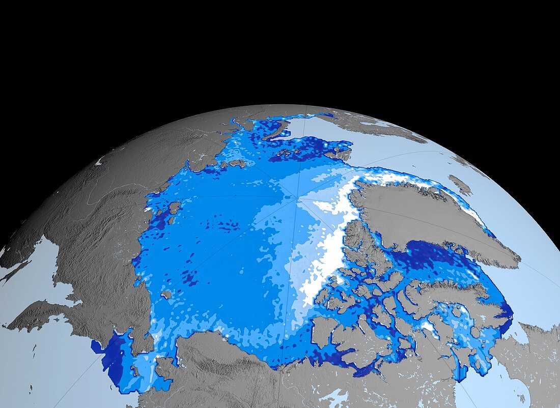 Winter Arctic sea ice thickness,2006