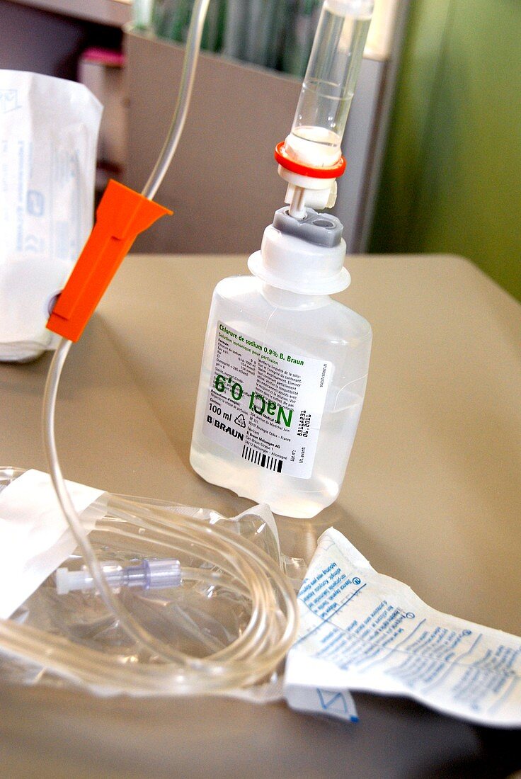 Saline intravenous drip