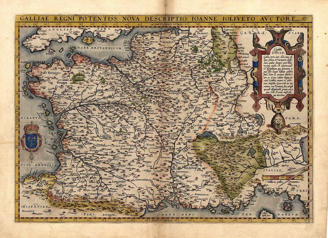 Ortelius's map of France,1570