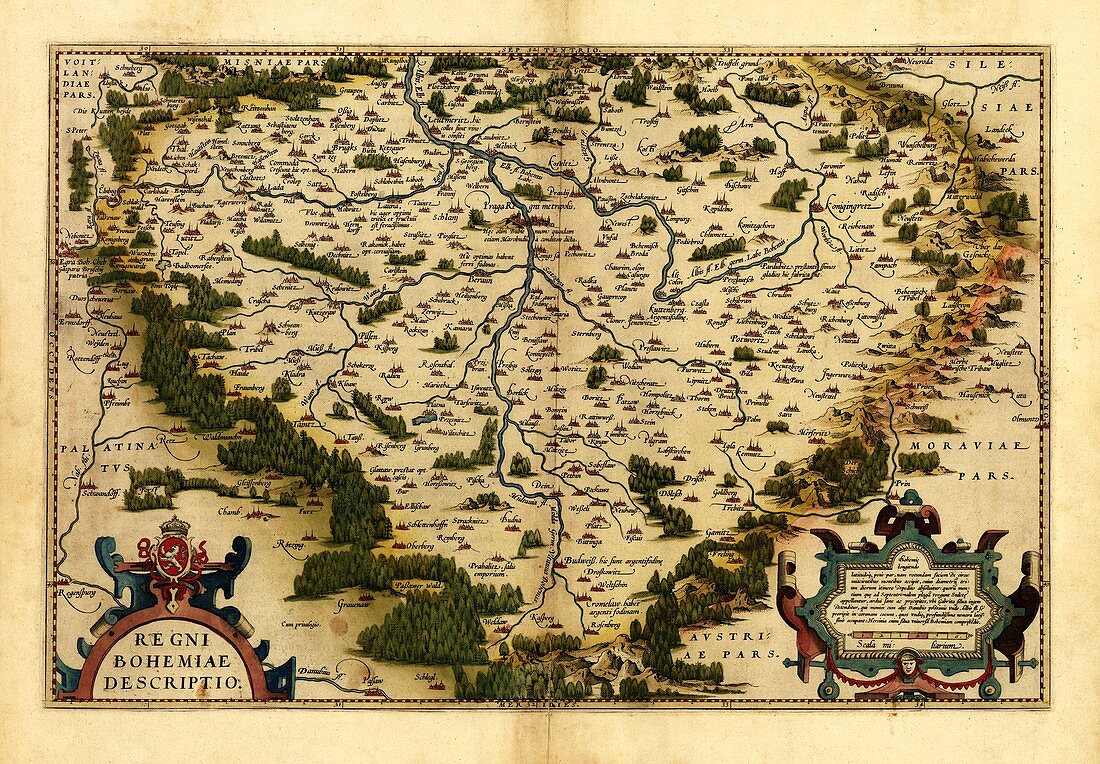 Ortelius's map of Bohemia,1570