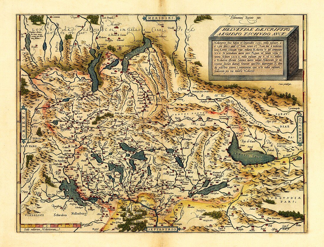 Ortelius's map of Switzerland,1570