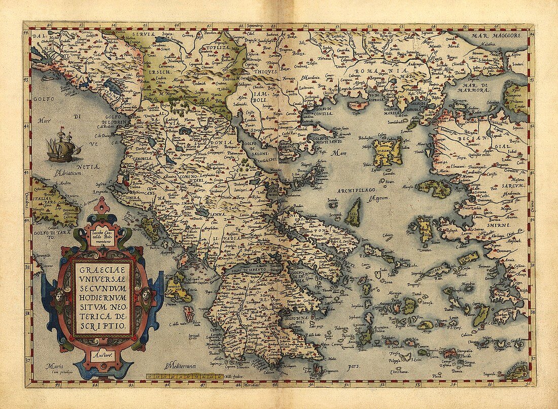 Ortelius's map of Greece,1570
