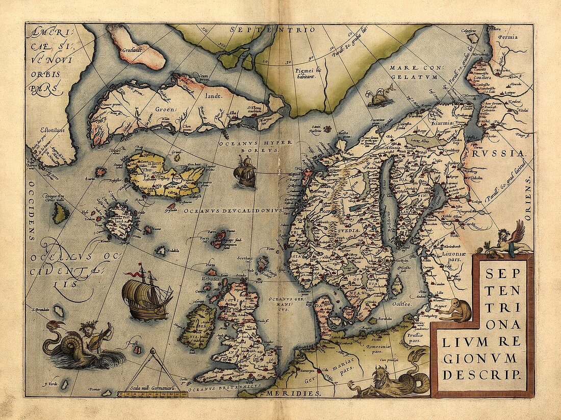 Ortelius's map of Northern Europe,1570