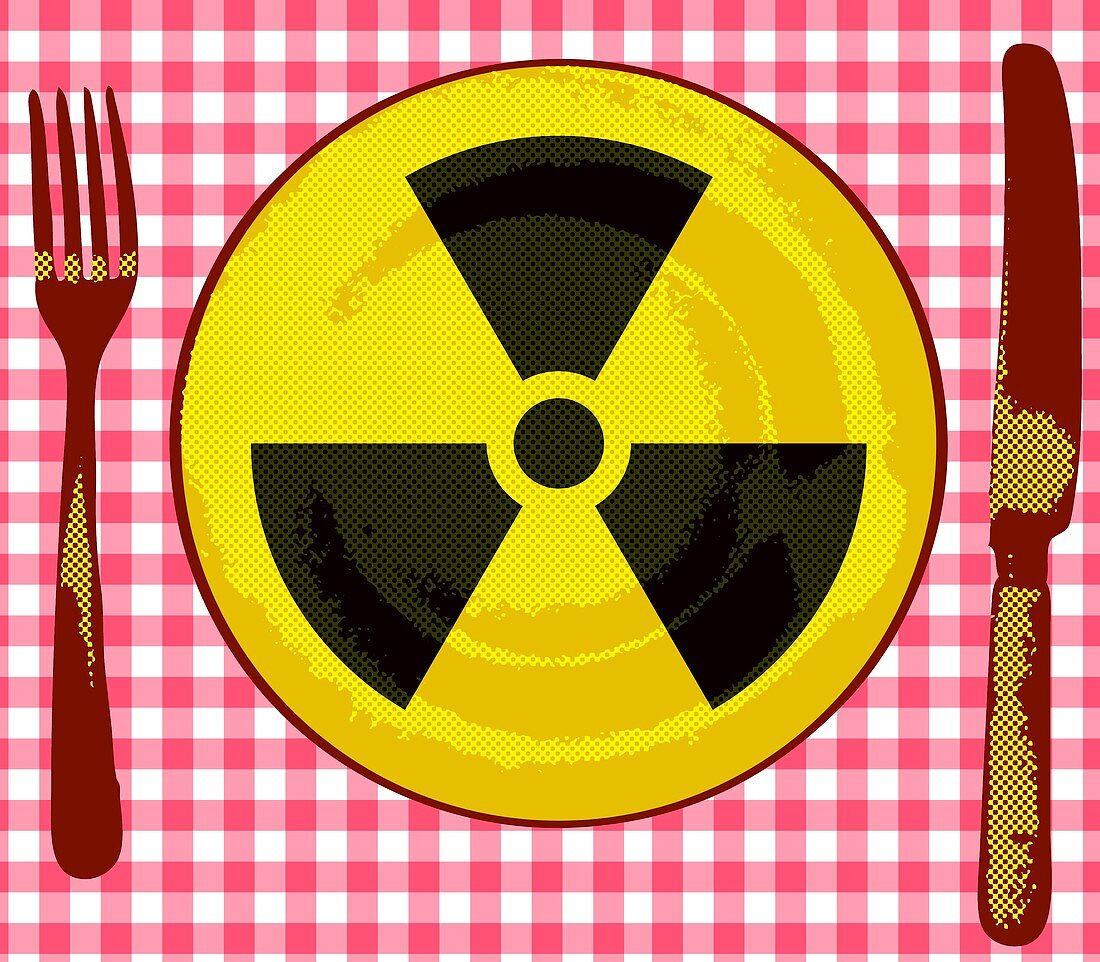 Radiation in food,conceptual image