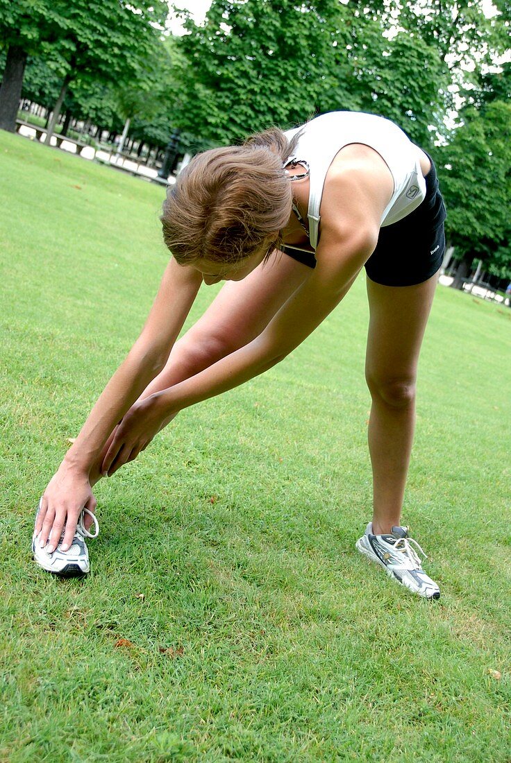 Woman stretching