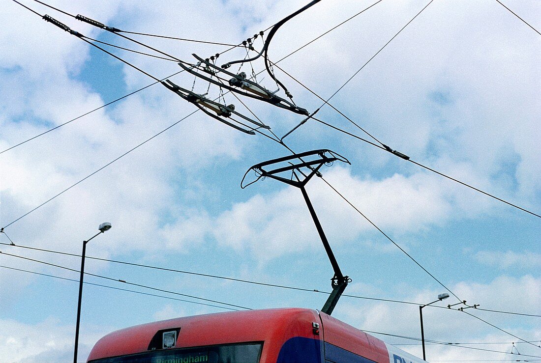 Tram power lines