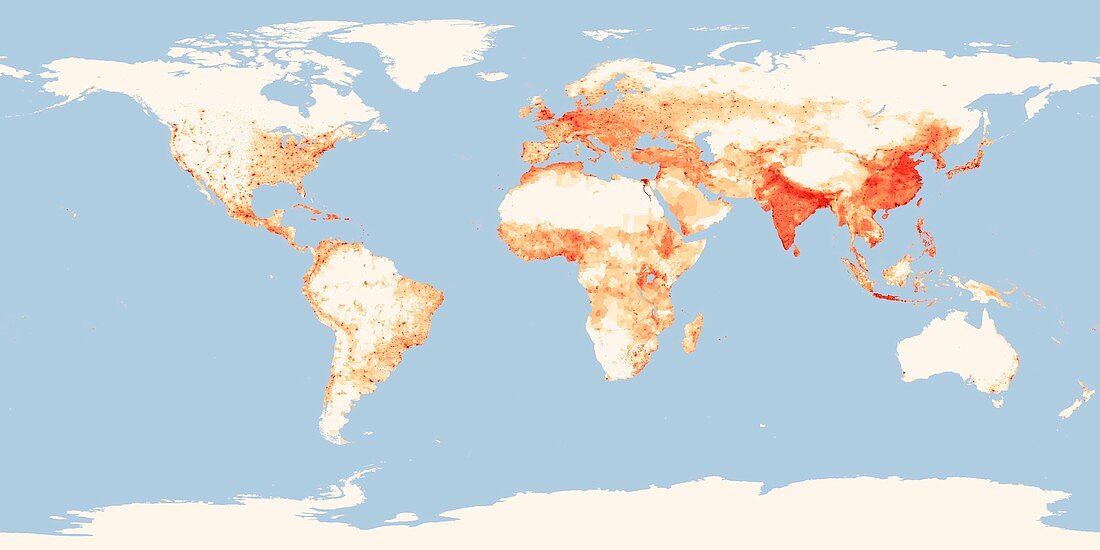World population density in 2000