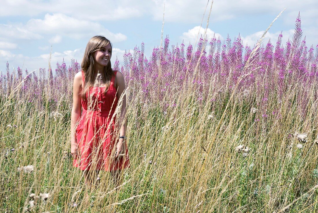 Woman standing in a field