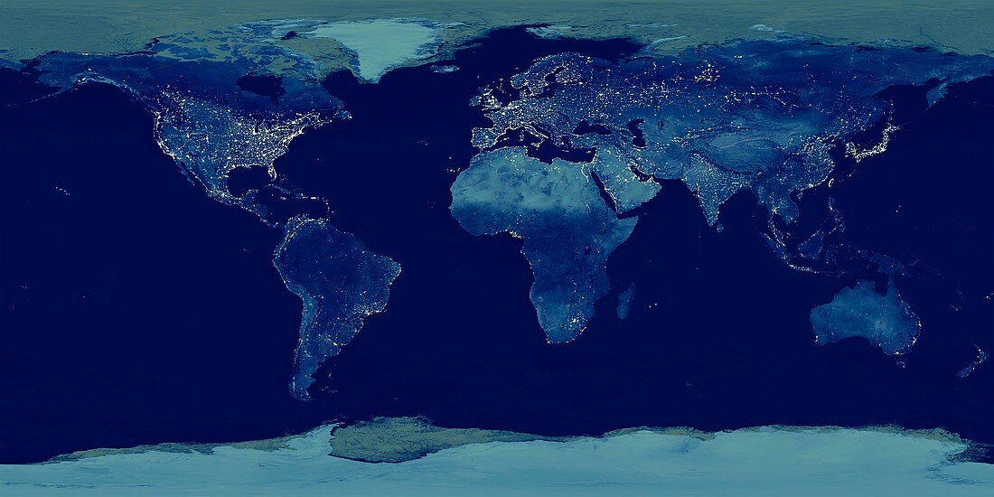 World at night,satellite image