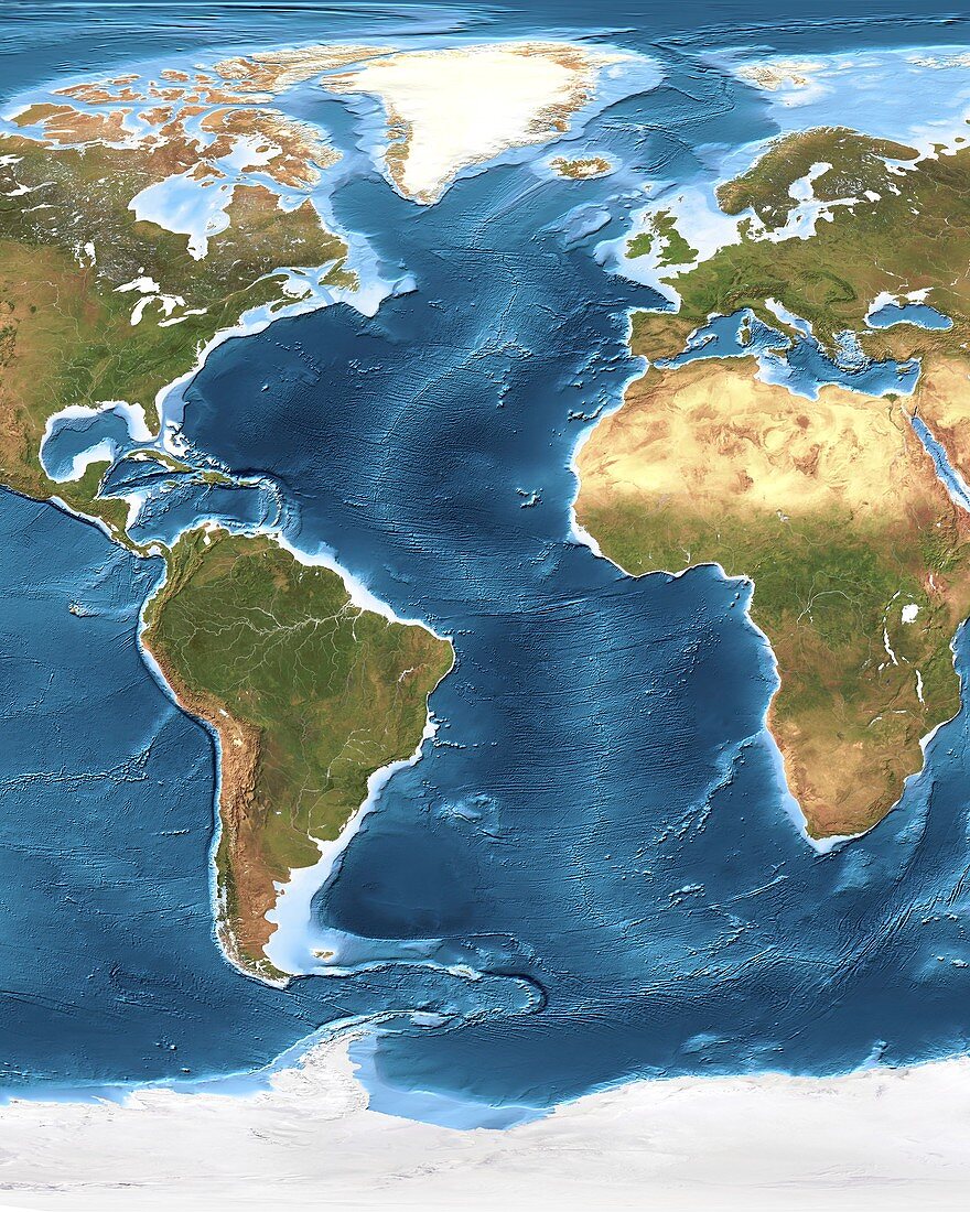 Atlantic Ocean sea floor topography
