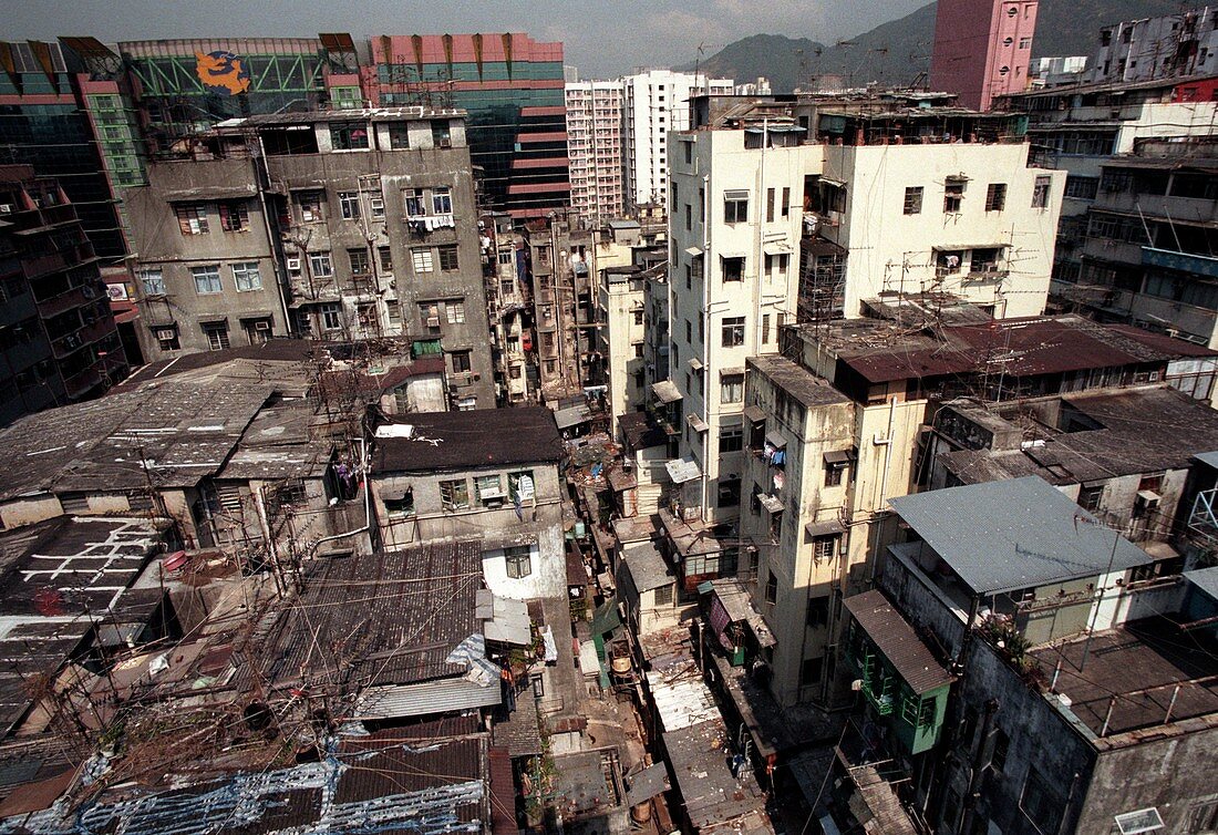 Crowded residential area,Hong Kong