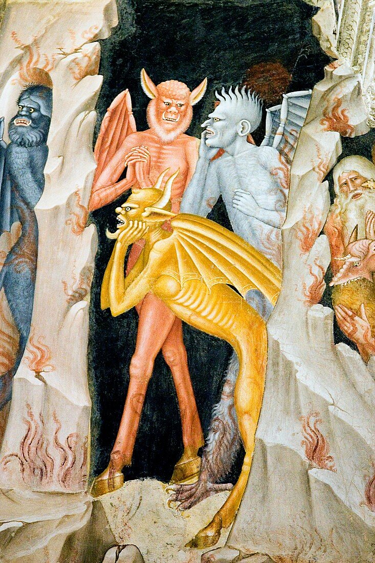 Devils and Hell's flames,14th century