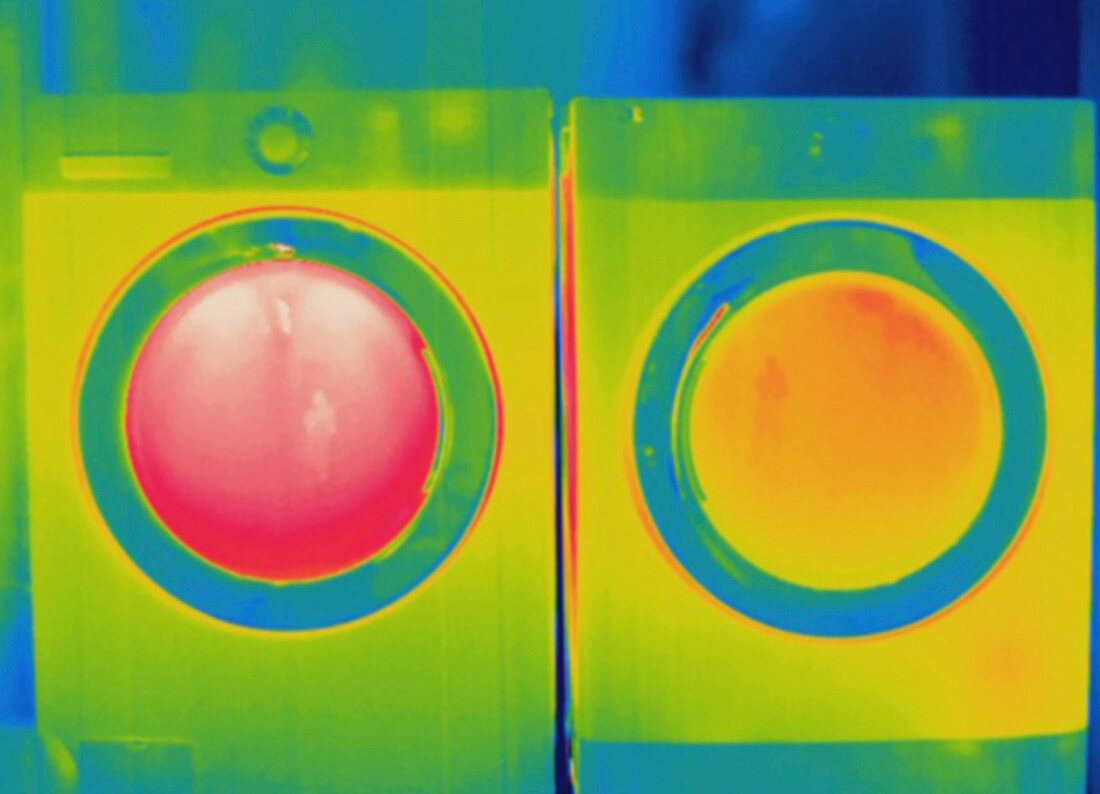 Thermogram washer and dryer in use
