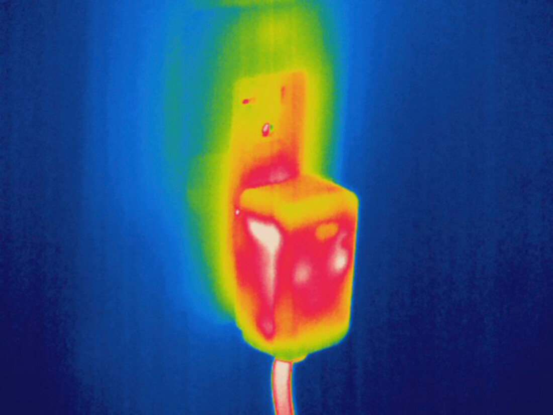 Thermogram,electrical outlet in use