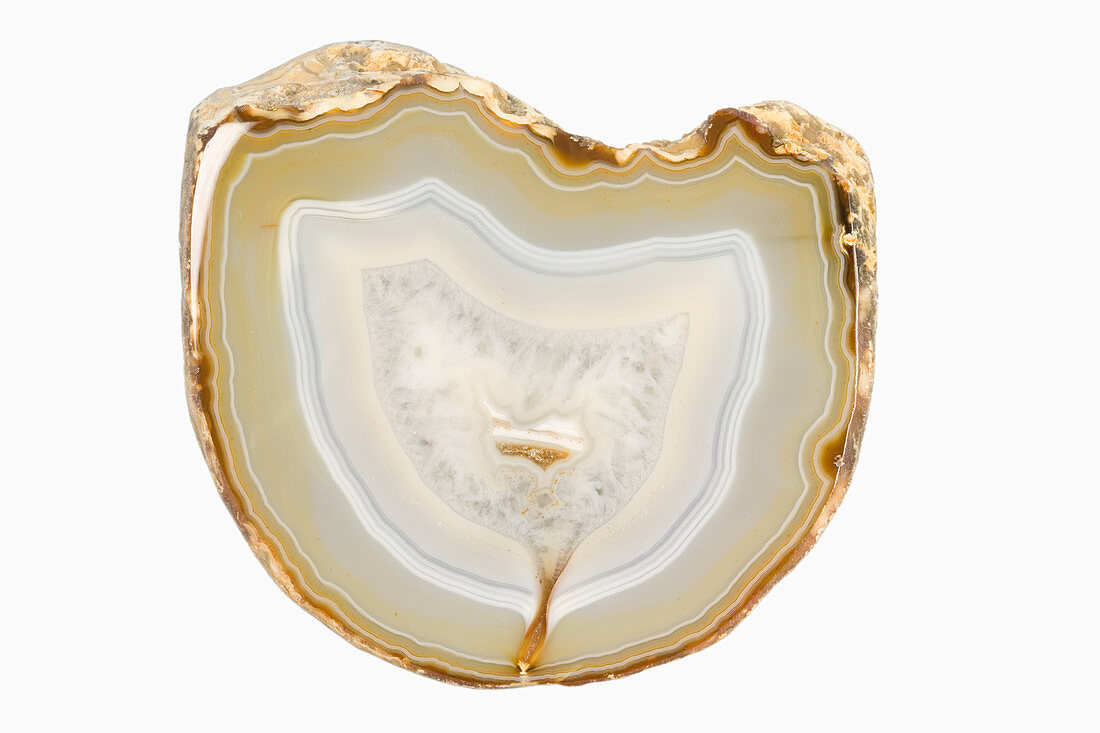 Sliced and polished Agate geode,Brazil