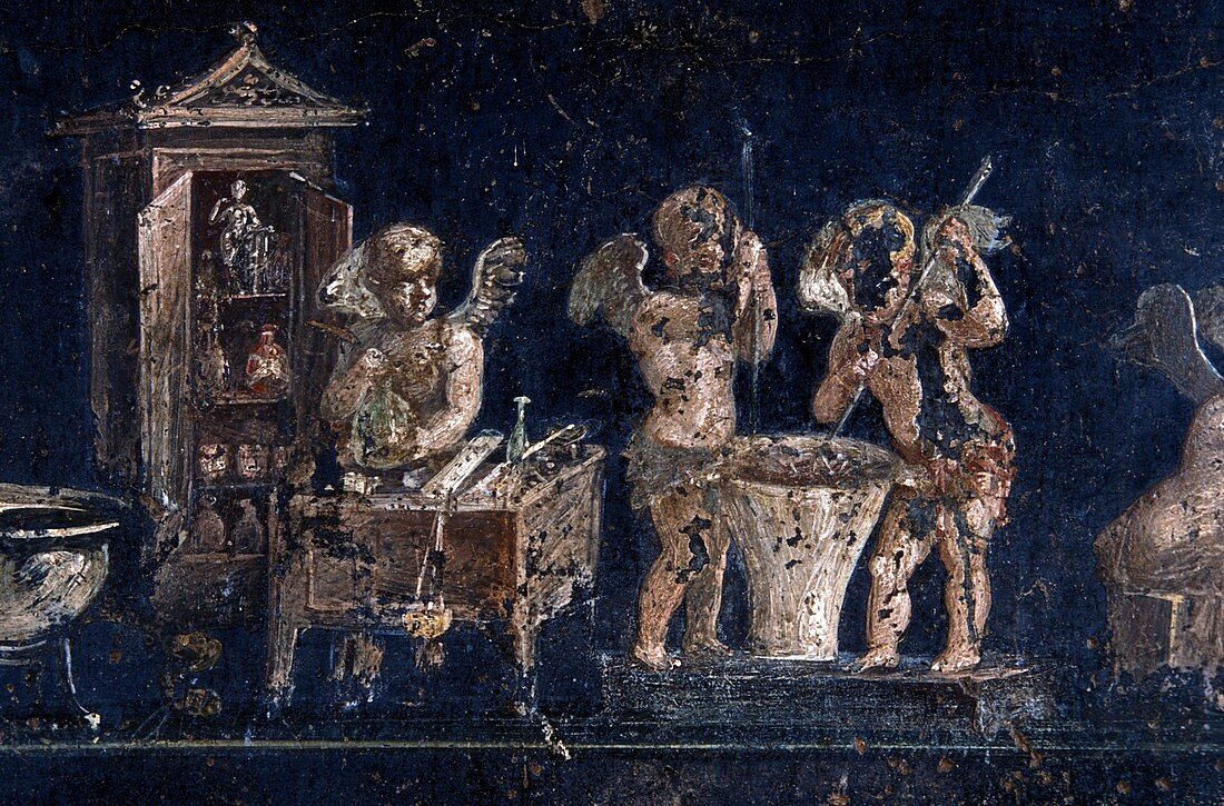 Roman fresco showing perfume production