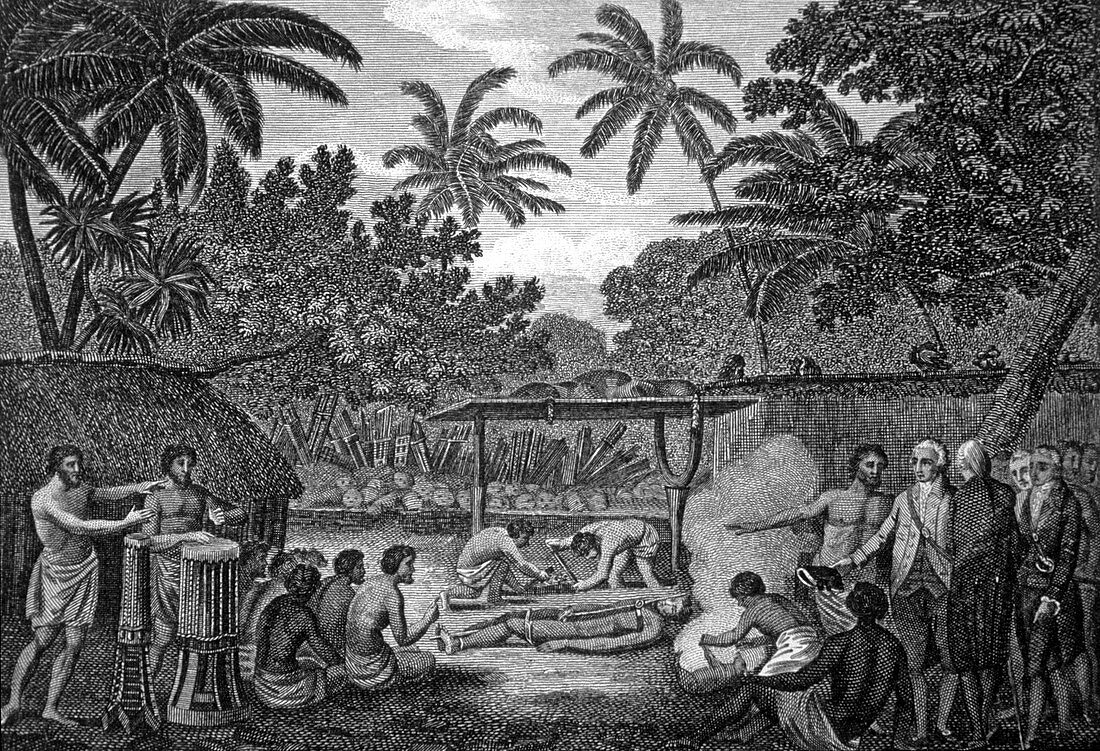 Human sacrifice in Tahiti,artwork