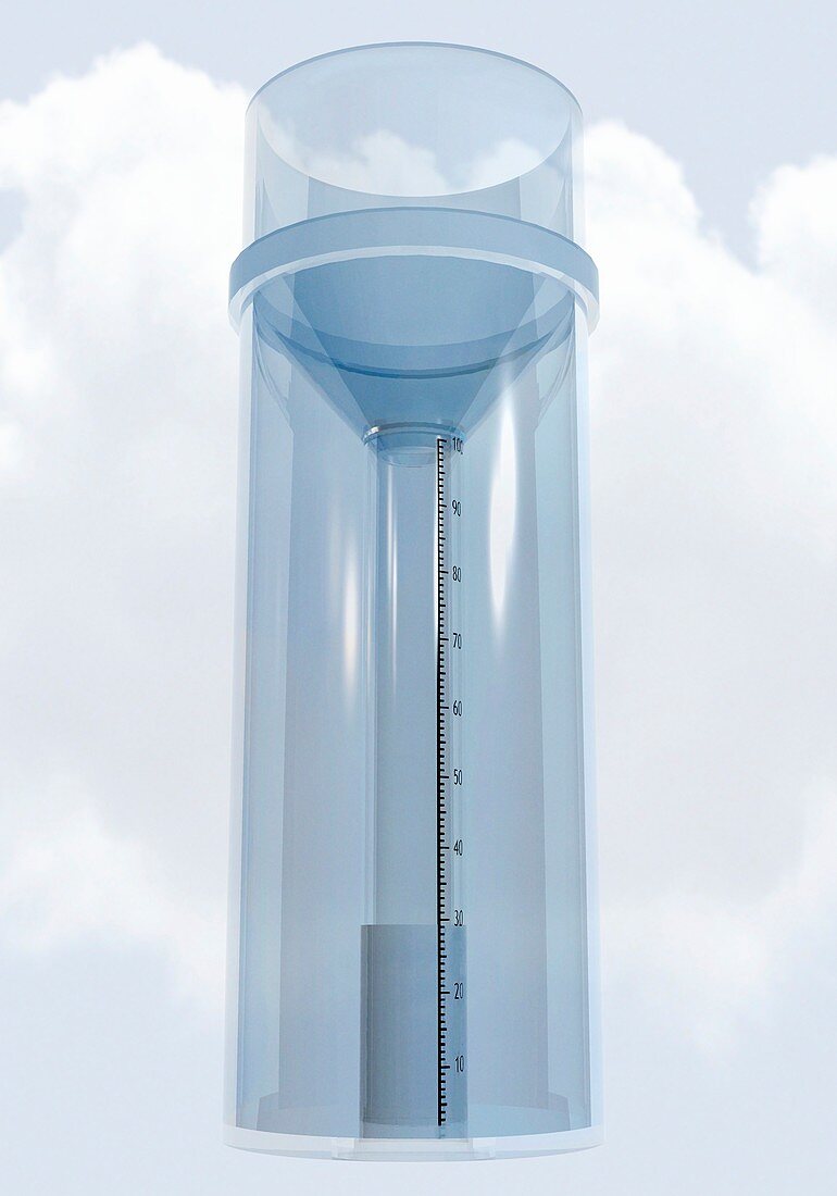 Artwork of a pluviometer