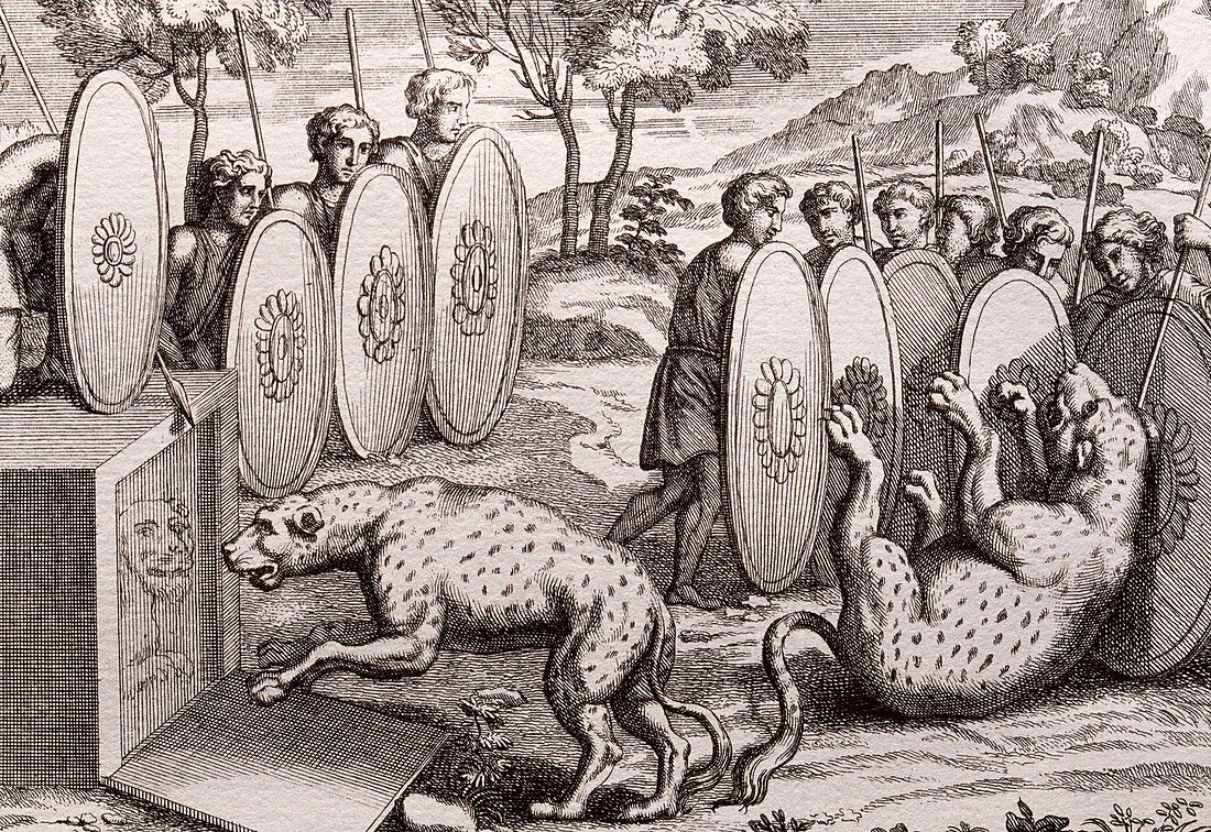 Roman leopard hunt,artwork