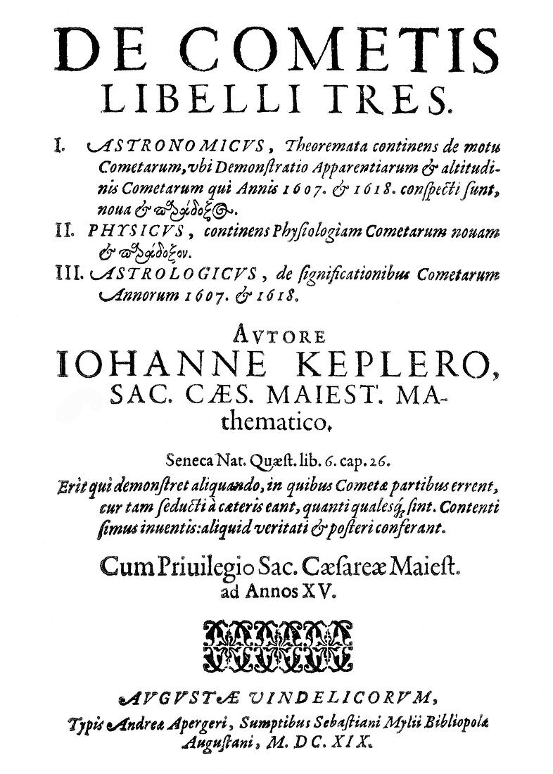 Kepler's book on comets,1619